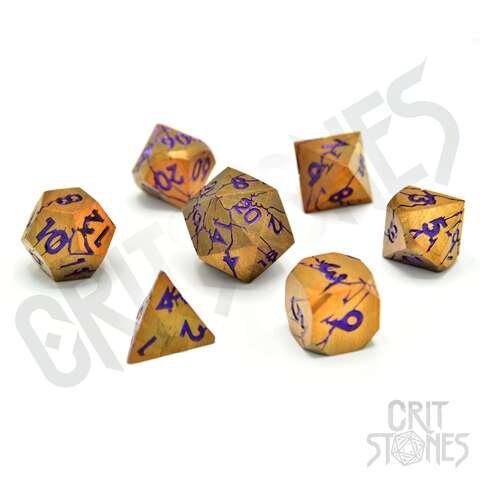 Crit Stones Shattered Sigils Metal RPG Dice Set