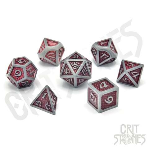 Crit Stones Fiery Fate Metal RPG Dice Set