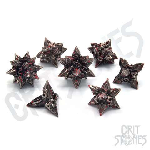 Crit Stones Brutal Bane Metal RPG Dice Set