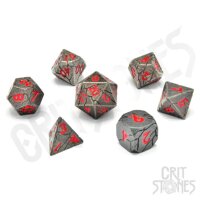 Crit Stones Fractured Fate Metal RPG Dice Set