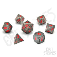 Crit Stones Fractured Fate Metal RPG Dice Set