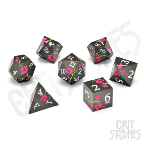 Crit Stones Nighttime Blossom Metal RPG Dice Set