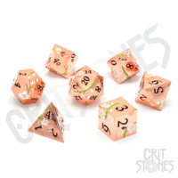 Crit Stones Pink Blossom Metal RPG Dice Set