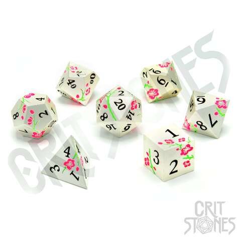 Crit Stones Lotus Blossom Metal RPG Dice Set