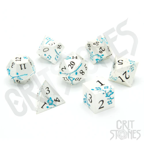 Crit Stones Iris Blossom Metal RPG Dice Set