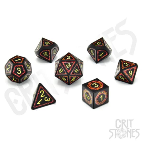 Crit Stones Volcanic Valor Metal RPG Dice Set