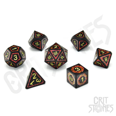 Crit Stones Volcanic Valor Metal RPG Dice Set