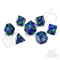 Crit Stones Crazed Enigma Metal RPG Dice Set