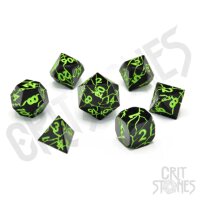 Crit Stones Raving Poison Metal RPG Dice Set