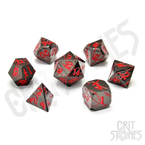 Crit Stones Infernal Iron Metal RPG Dice Set
