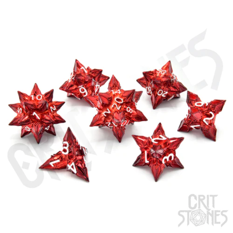Crit Stones Banes Inferno Metal RPG Dice Set