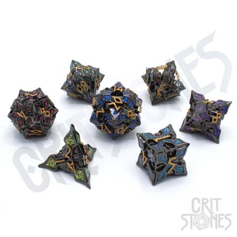 Crit Stones Nocturnal Aether Metal RPG Dice Set