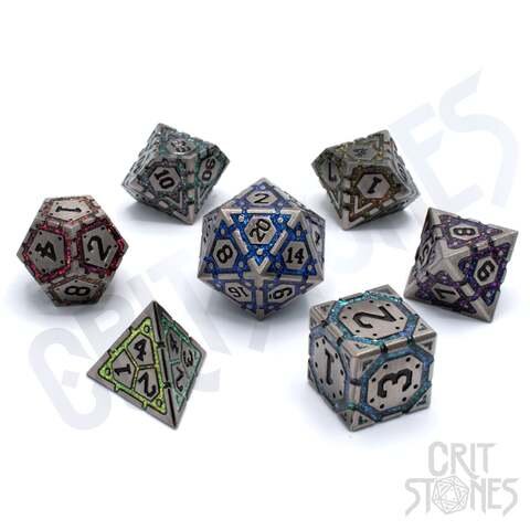 Crit Stones Ecliptic Alloy Metal RPG Dice Set