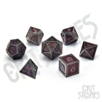 Crit Stones Red Wyrmskin Metal RPG Dice Set