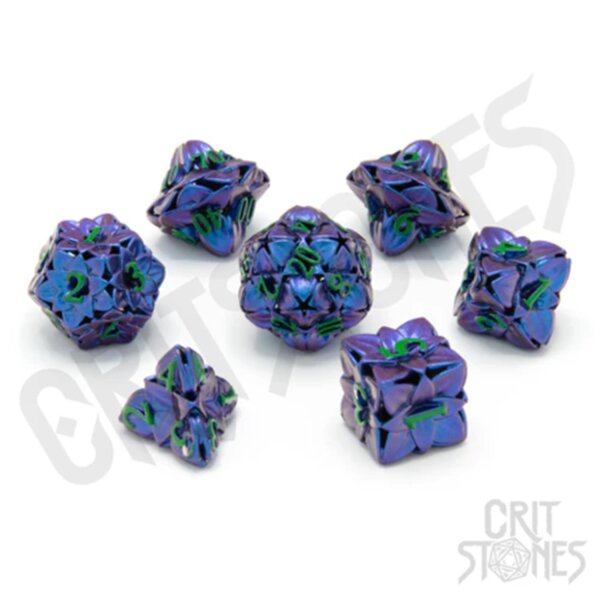 Crit Stones Shadowbloom Hollow Metal RPG Dice Set