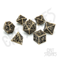 Crit Stones Dragons Legacy Hollow Metal RPG Dice Set