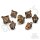 Crit Stones Elixerium Brass Hollow Metal RPG Dice Set