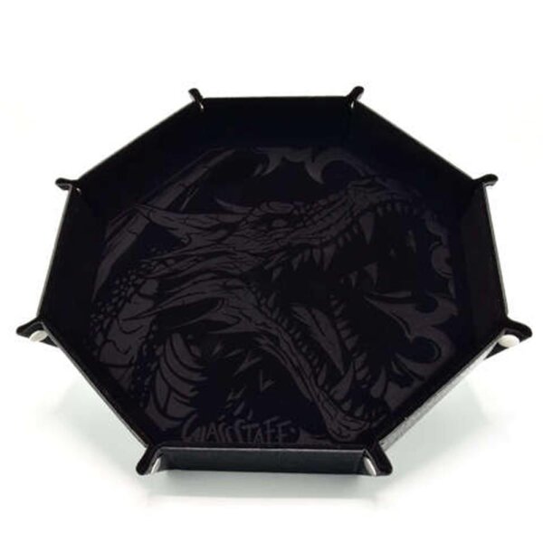 Crit Stones CritStones XL Octagonal Foldable Dice Tray - Dragon Skin - Black