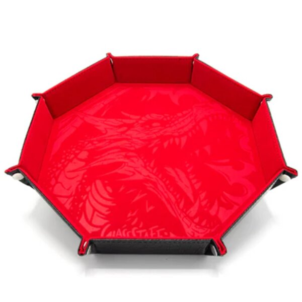 Crit Stones CritStones XL Octagonal Foldable Dice Tray - Dragon Skin - Red