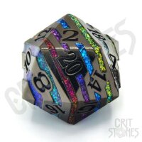 Crit Stones Rainbow Rift 33mm Metal D20