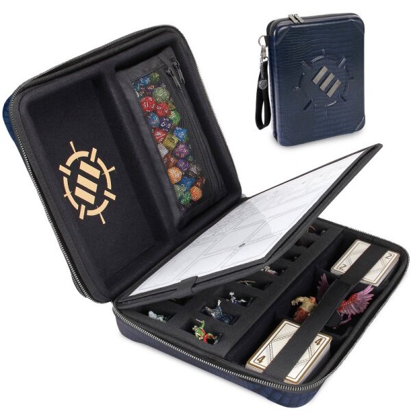 ENHANCE Tabletop RPG Organizer Case Collectors Edition Blue Dragon Scales