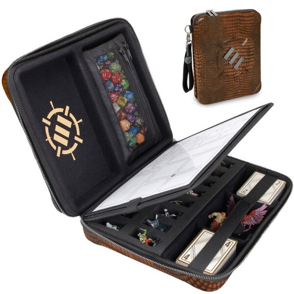 ENHANCE Tabletop RPG Organizer Case Collectors Edition Brown Dragon Scales