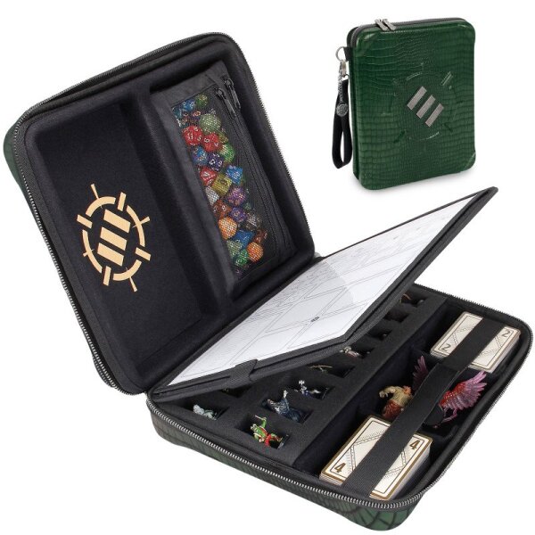ENHANCE Tabletop RPG Organizer Case Collectors Edition Green Dragon Scales