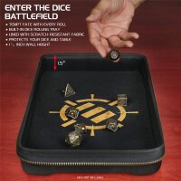 ENHANCE Tabletop RPGs Community Dice Organizer Case & XL Rolling Tray Black