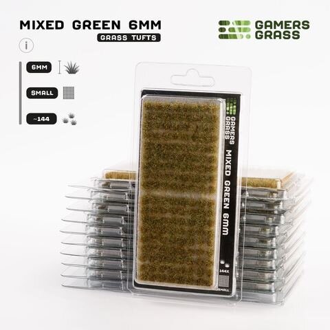 GamersGrass Mixed Green 6mm Tufts Small