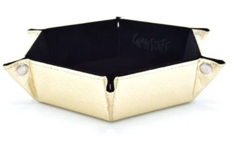 Crit Stones Crit Stones Hexagonal Foldable Rolling Tray - Dragon Skin - Gold / Black