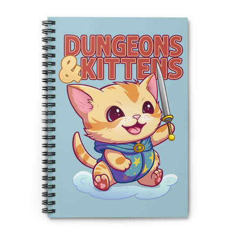 Crit Stones Dungeons & Kittens Spiral Notebook