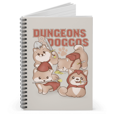 Crit Stones Dungeons & Doggos Spiral Notebook