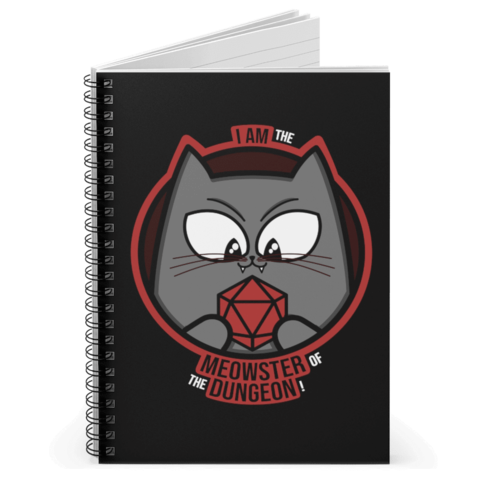 Crit Stones Meowster of the Dungeon Spiral Notebook