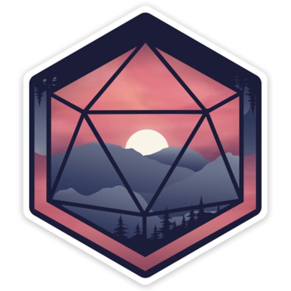 Crit Stones Mountain D20 Sticker