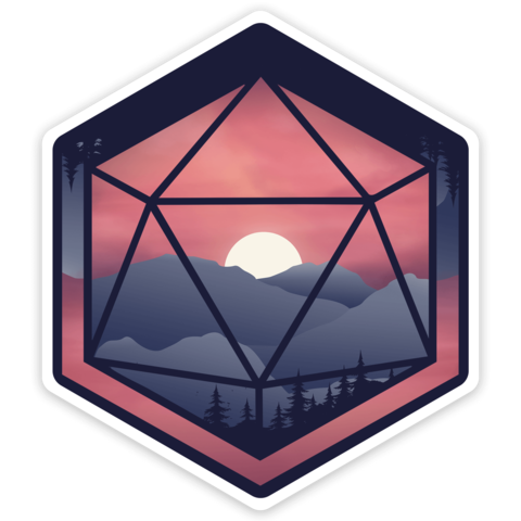 Crit Stones Mountain D20 Sticker