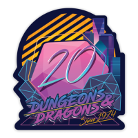 Crit Stones Holographic Retro D20 Sticker