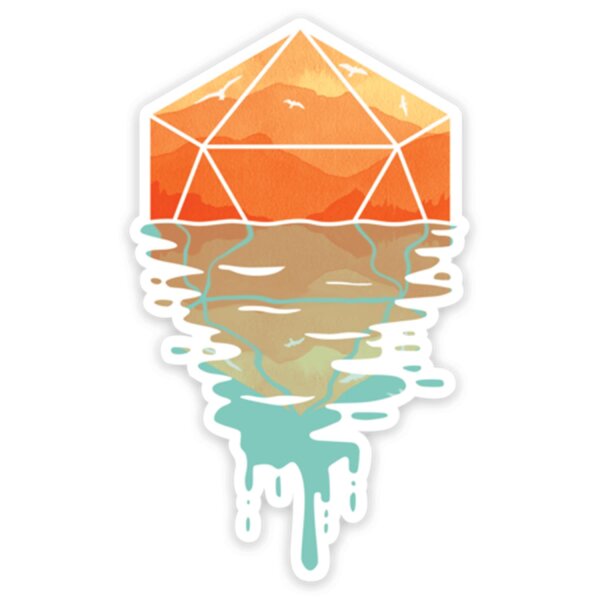 Crit Stones A D20 Sunset Sticker