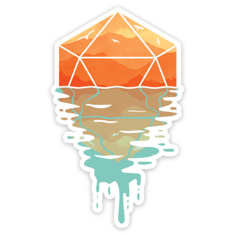 Crit Stones A D20 Sunset Sticker