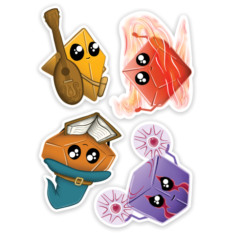 Crit Stones Kawaii Dice Sticker Pack 2