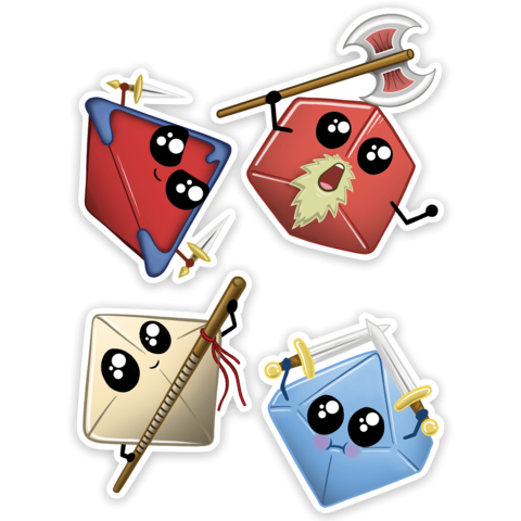 Crit Stones Kawaii Dice Sticker Pack 3