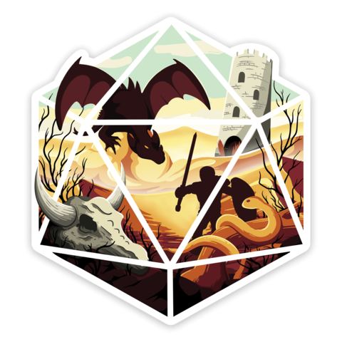 Crit Stones Dragon D20 Sticker