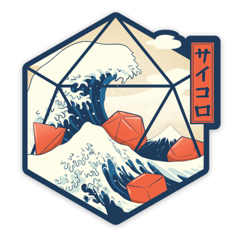 Crit Stones Great Wave of Dice Sticker