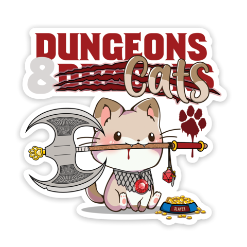 Crit Stones Dungeons and Cats Sticker