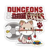 Crit Stones Dungeons and Cats Sticker