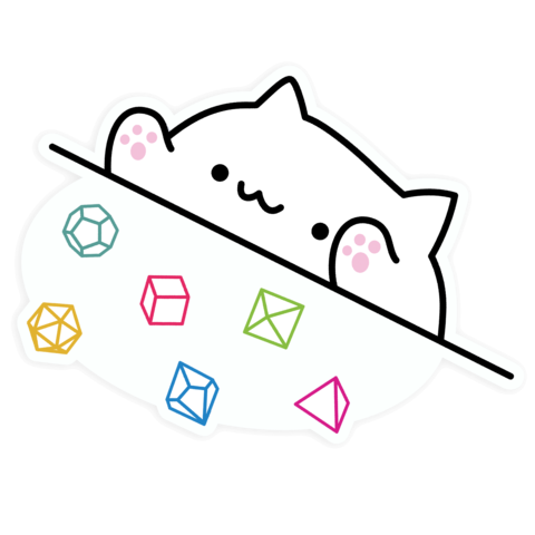 Crit Stones Bongo Dice Cat Sticker