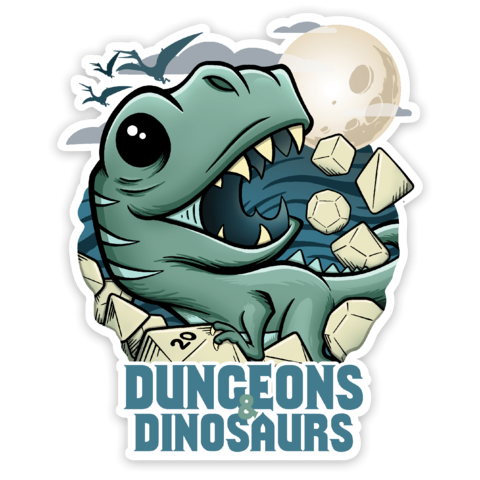 Crit Stones Dungeons and Dinosaurs Sticker