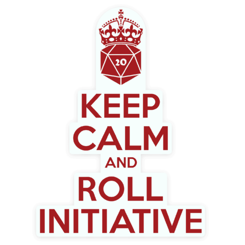 Crit Stones Keep calm & Roll Initiative Sticker