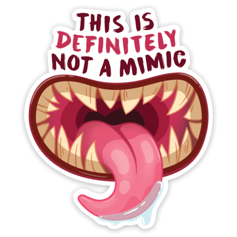 Crit Stones Transparent Not a Mimic Sticker