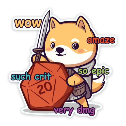 Crit Stones Much Crit Sticker