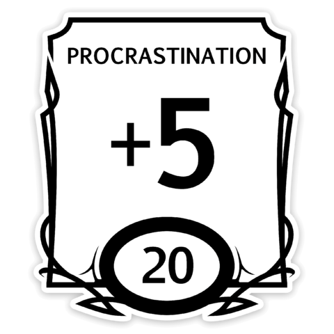 Crit Stones Stat Block Procrastination Sticker